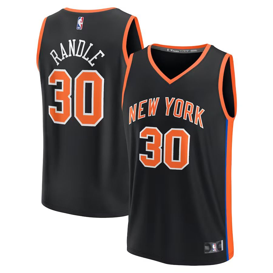 Men New York Knicks #30 Julius Randle Fanatics Branded Black City Edition 2022-23 Fastbreak NBA Jersey